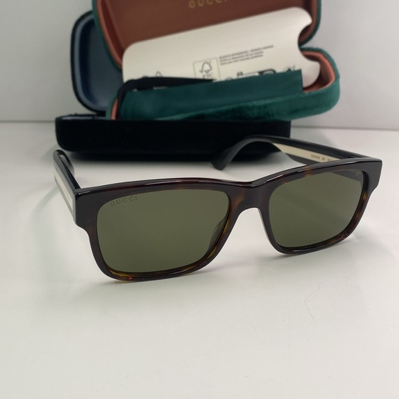 💯- New Authentic Gucci GG0340S 003 56 GG0340 Men's Sunglasses - Picture 7 of 15